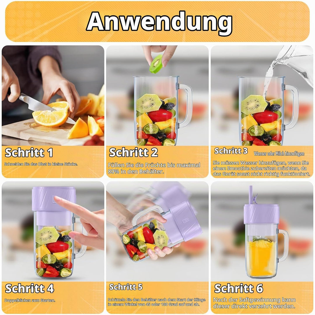 Mixer Smoothie Maker, Smoothie Mixer Klein, Mini Tragbarer Blender, Tragbarer Mixers USB, Smoothie-M