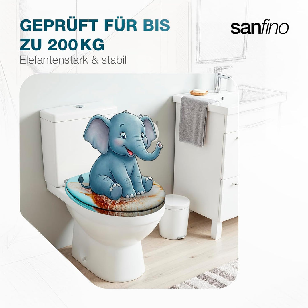 Premium WC Sitz mit Absenkautomatik – hochwertige Toilettendeckel aus Holz, viele bunte Motive, hohe