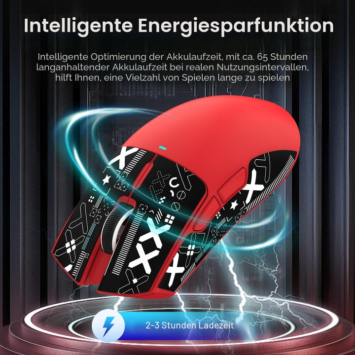ATTACK SHARK X11 Gaming Mouse mit Magnetic Charging Dock, PixArt PAW3311 Gaming Sensor, BT/2.4G Wire