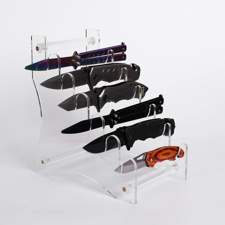 WANLIAN Messerständer Messer Display Ständer Messer Aufbewahrung Ständer 6 Etagen Acryl Messer Displ