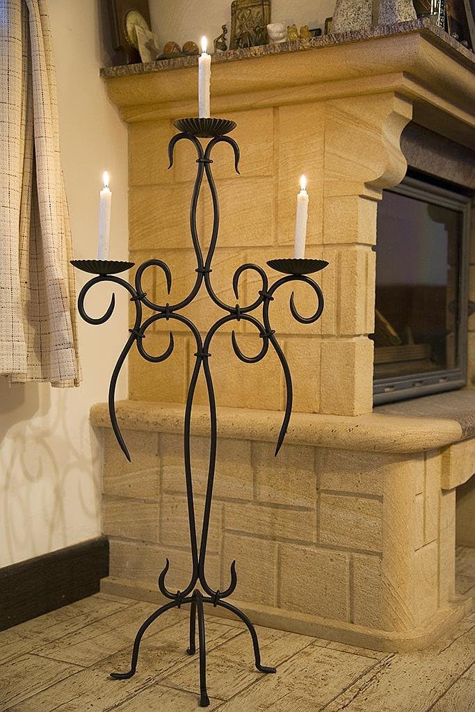 Kerzenständer Artus 100 cm Schmiedeeisen 21216 Kerzenleuchter Kerzenhalter Metall