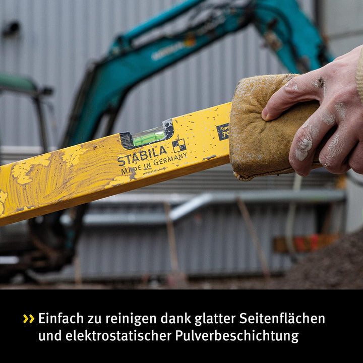 STABILA Magnet-Wasserwaage Type 70 M, 80 cm, leichtes Alu-Profil, starkes Seltenerd-Magnetsystem, 1
