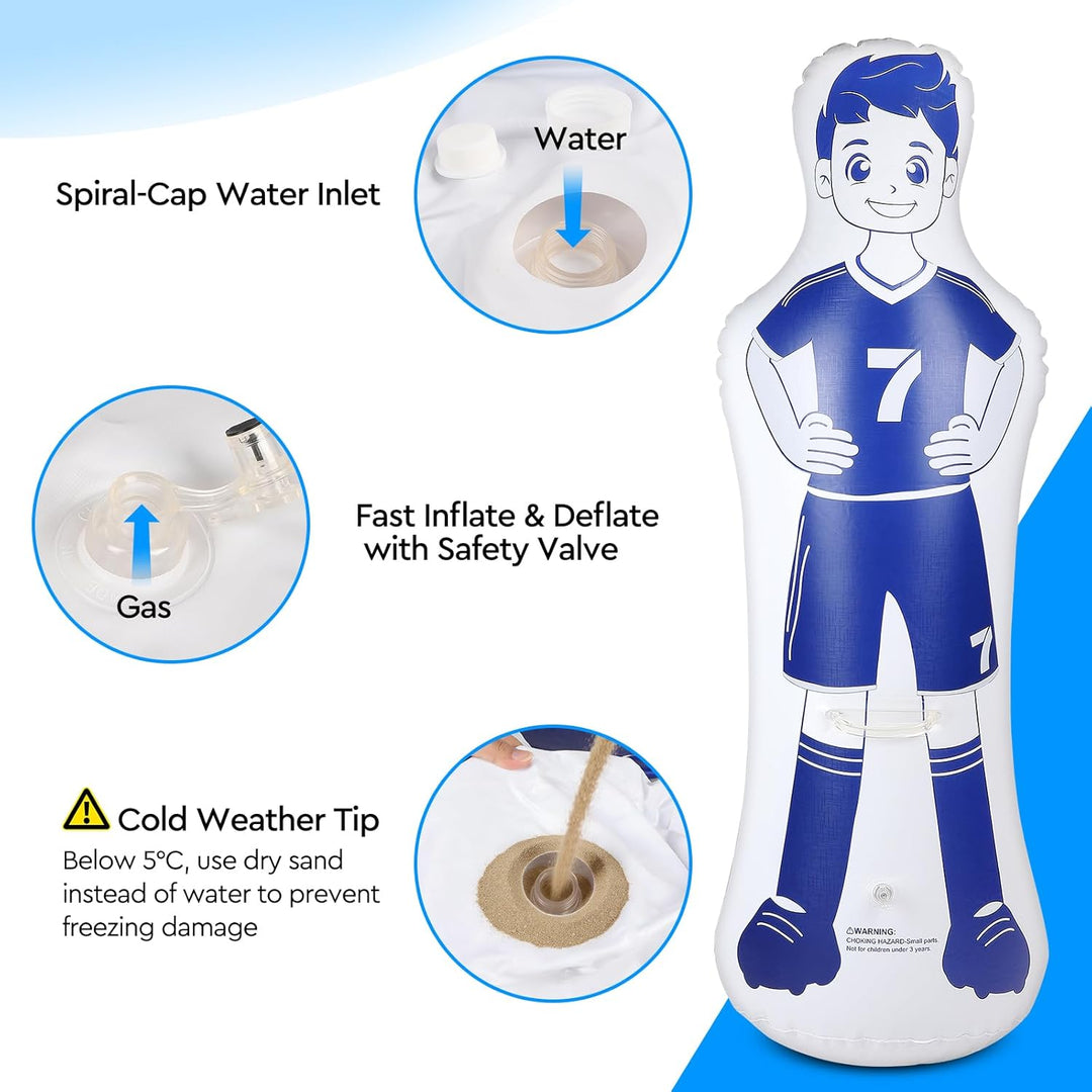 Aufblasbare Fussball Dummy aus PVC, Fussballtraining Dummy Trainingspuppe für Torwart Freistossverte