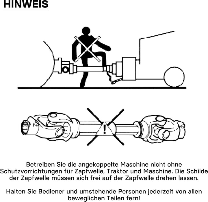 Wiltec Zapfwelle T4 Gelenkwelle 650-845mm 460Nm 540U/min, PTO-Shaft, 40kW (55PS), 2X 1 3/8" 6 Zähne