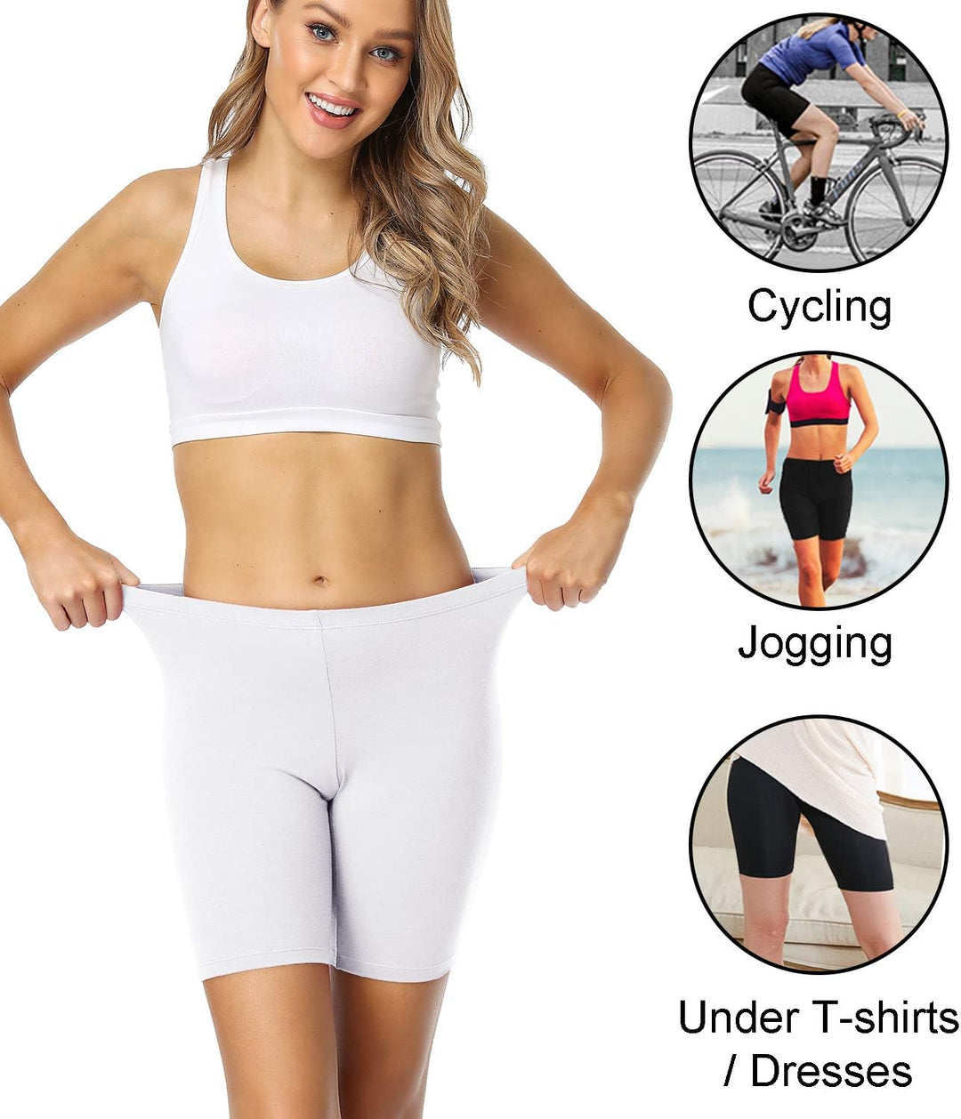 wirarpa Radlerhose Damen Kurz Baumwolle Boxershorts Unter Kleid Rock Unterhosen mit Bein Anti Scheue