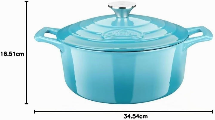 La Cuisine 2175MB Gusseisen Bratentopf Topf Schmortopf Cocotte Brotbacktopf emailliert mit Deckel In