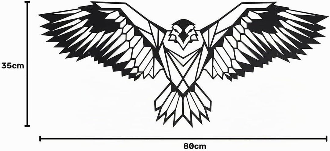 Hansmeier® Wanddeko Metall Adler | 80 x 35 cm | Wasserfest | Wandbild für Aussen und Innen | Metalld