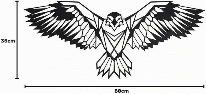 Hansmeier® Wanddeko Metall Adler | 80 x 35 cm | Wasserfest | Wandbild für Aussen und Innen | Metalld