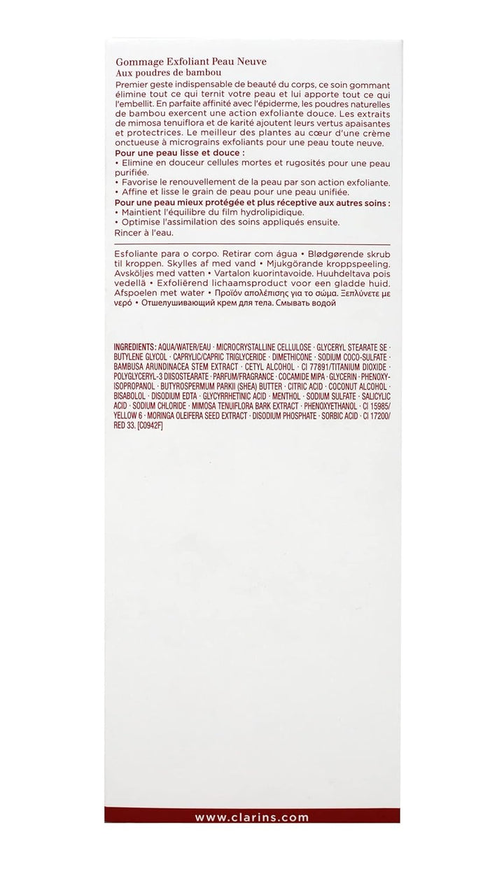 Clarins 200ml Exfoliating Body Scrub for Smooth Skin (with bamboo powders, softens, smoothes and fir