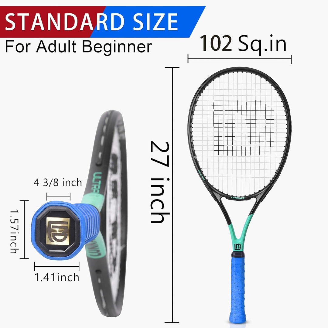 LUNNADE Tennisschläger für Erwachsene, 27 Zoll Leicht Tennisschläger mit Hülle, Geeignet für Damen H