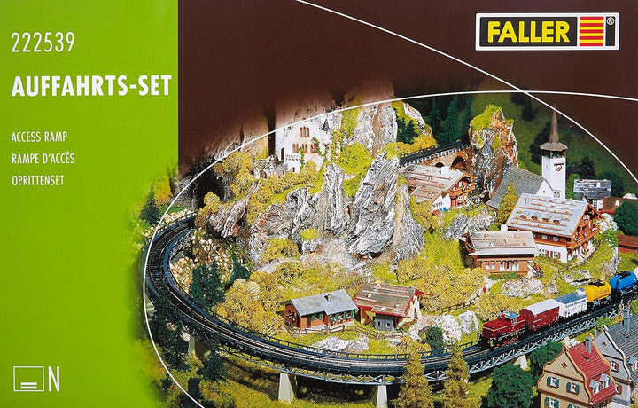 FALLER Auffahrts-Set Modellbausatz mit 75 Einzelteilen R1=193 mm I Modelleisenbahn Zubehör N Gleisbe