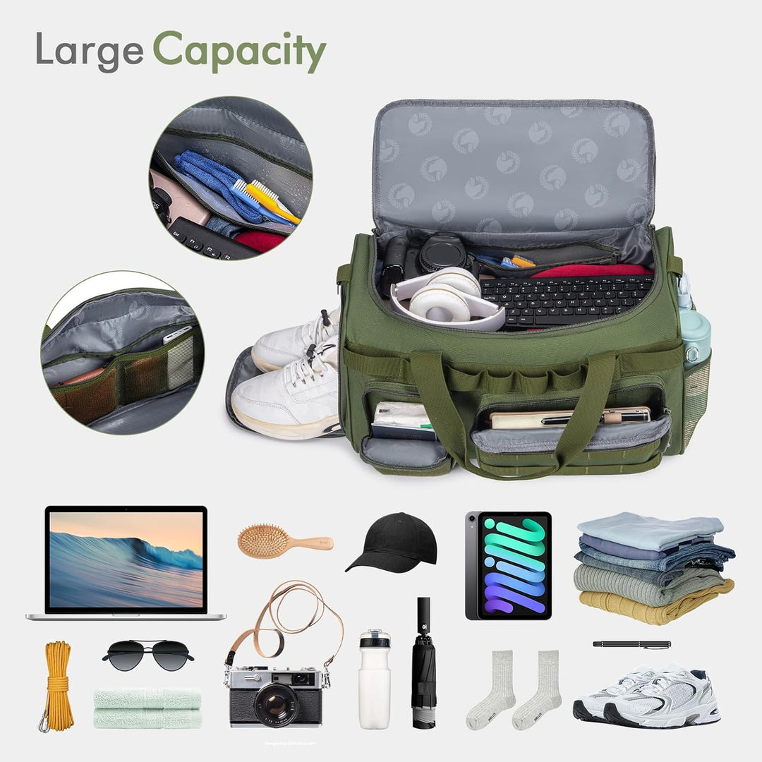 BAGZY Taktischer Reisetasche Sporttasche Herren mit Schuhfach Gym Tasche Rucksack 40L Trainingstasch