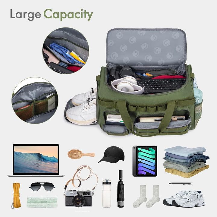 BAGZY Taktischer Reisetasche Sporttasche Herren mit Schuhfach Gym Tasche Rucksack 40L Trainingstasch
