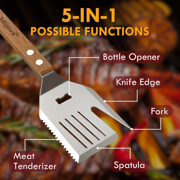 Spatel für Outdoor Grill, Multifunktion BBQ Tool Extra Langes Grillzubehör Box Paket Mehr Spass Effi