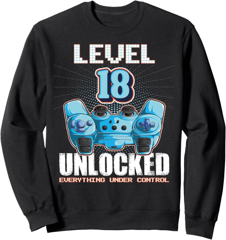 18 Geburtstag Gamer Jungen Mädchen Erwachsenen 18 Jahre alt Sweatshirt