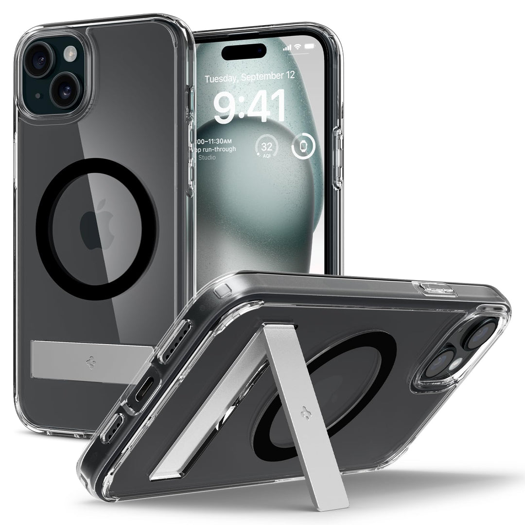 Spigen für iPhone 15 Plus Ultra Hybrid S MagFit All-in-One Hülle mit Ständer Kompatibel mit MagSafe