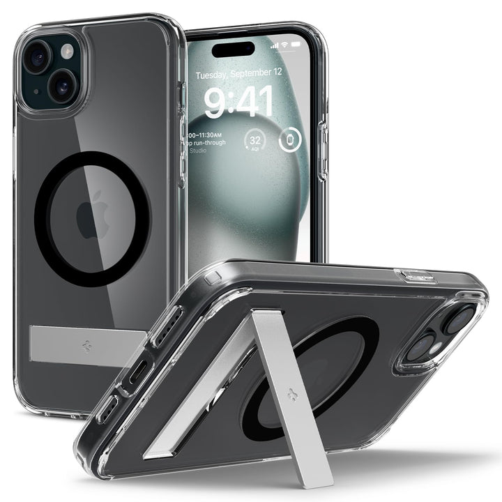 Spigen für iPhone 15 Plus Ultra Hybrid S MagFit All-in-One Hülle mit Ständer Kompatibel mit MagSafe