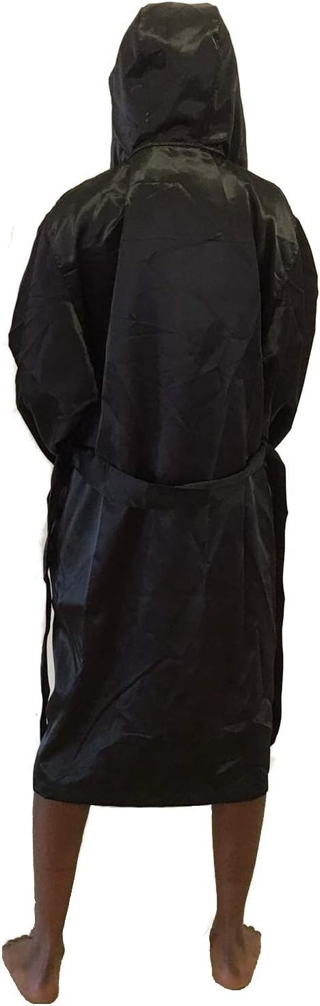 Budodrake Boxmantel Junior schwarz für Boxer Kickboxer Promotion Boxing für Kinder