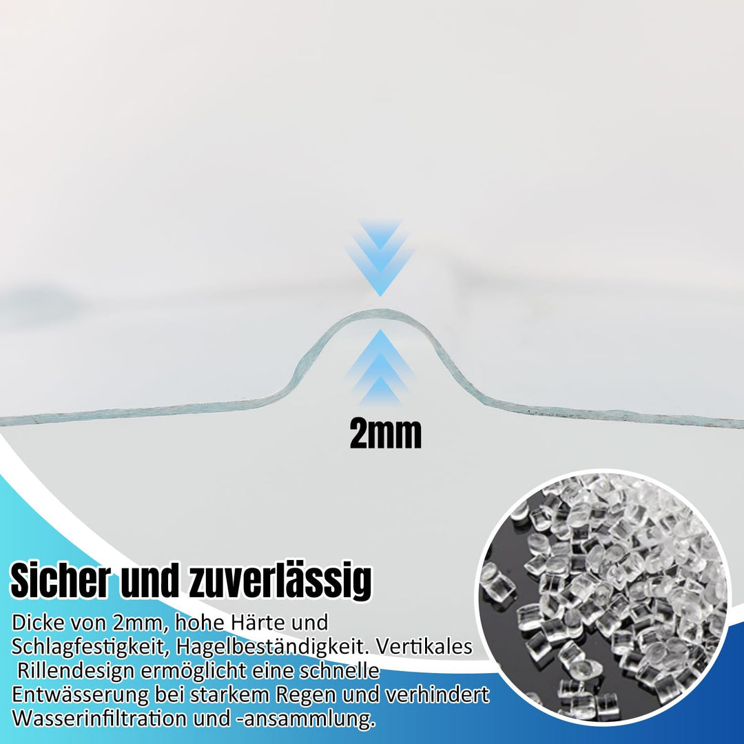 Wellplatten, 2 mm FRP-Trapezprofil-Wellblech, 90 * 160 cm Wellplatten Transparent, Dachplatten Wette