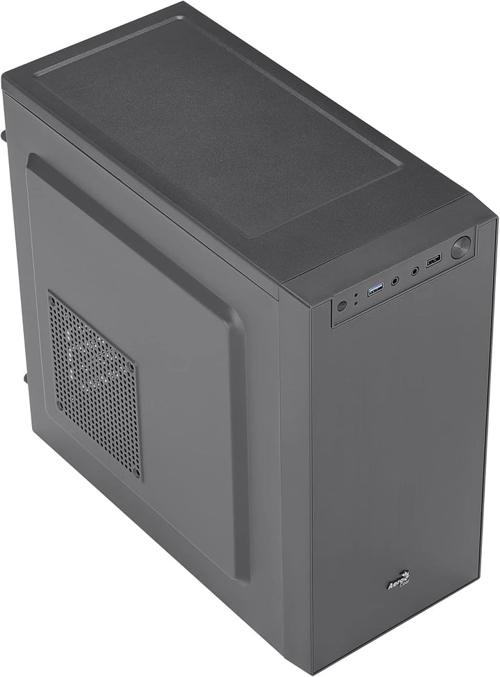 Aerocool CS108BKV1, kompakter PC-Gehäuse Micro ATX, poliertes Aluminium, 80 cm, Schwarz Schwarz CS10