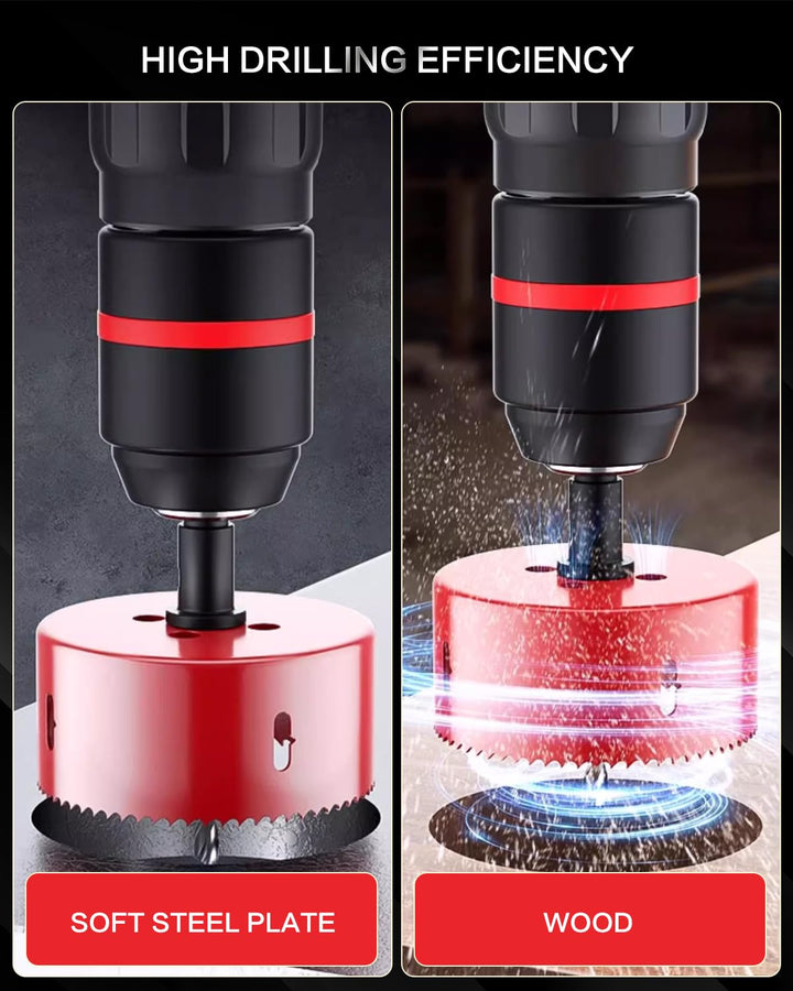 HOHXEN Bimetall lochsäge 85mm Rot,M42 HSS lochschneider fuer Metall,für Holz Aluminium Eisenblech Ro