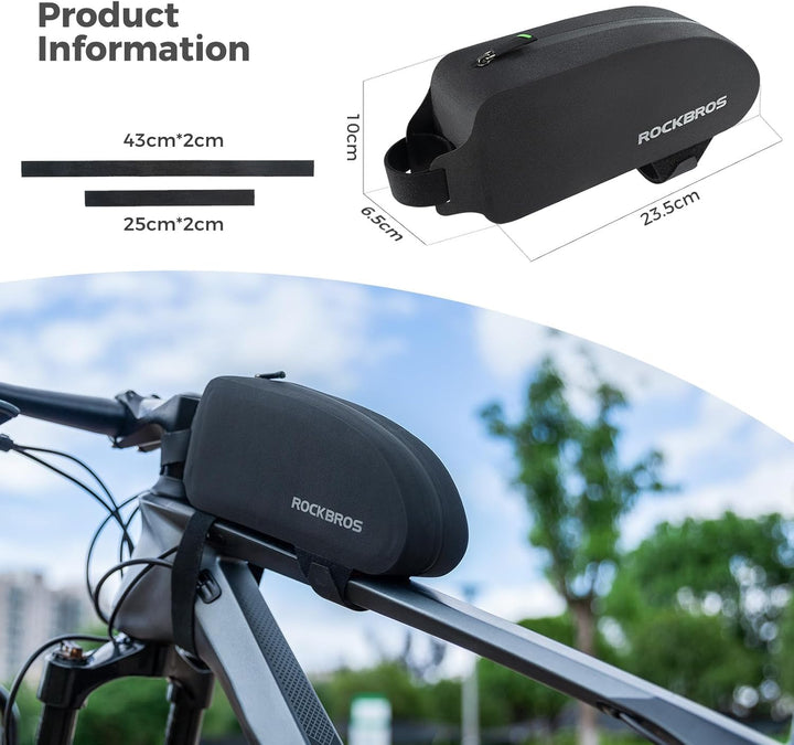ROCKBROS Fahrrad Rahmentasche 100% Wasserdicht, Robust & Sicher Befestigung Fahrradtasche Lenkertasc