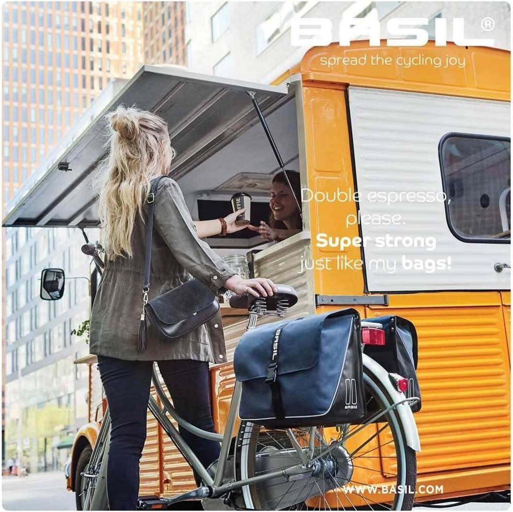 Basil Unisex – Erwachsene Forte Doppeltasche 41 x 15 x 43 cm Blue/Black, 41 x 15 x 43 cm Blue/Black
