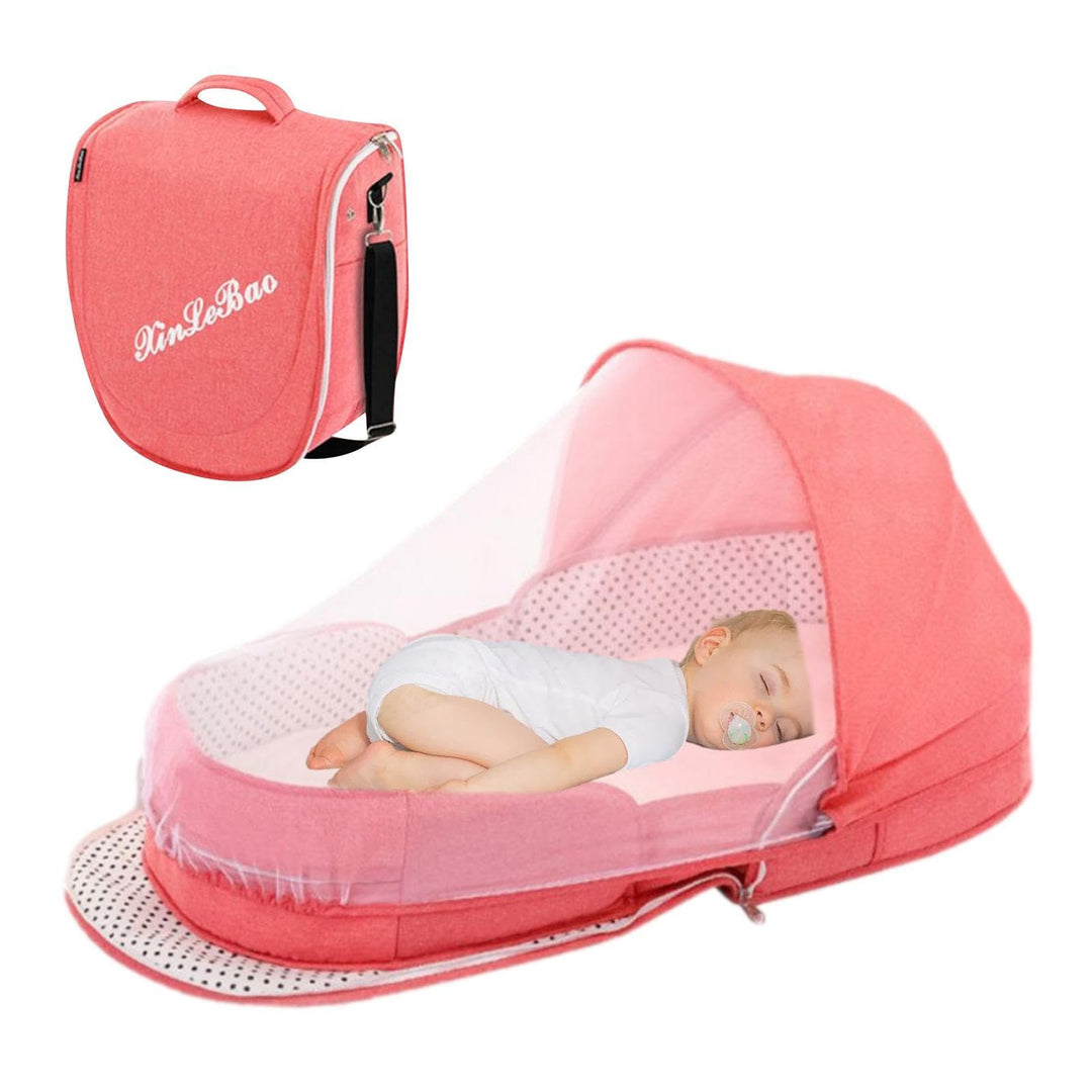 Upgrade Travel Bassinet, Foldable Bassinet, with Mouito Net and Awning, Portable Bassinets, Bed Bass