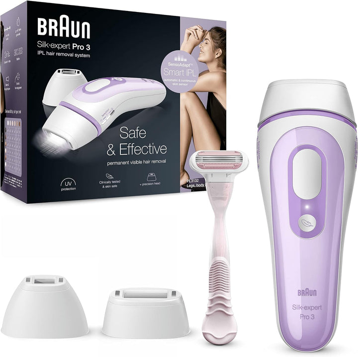 Braun Silk-Expert Pro 3 PL3132 IPL-Haarentfernungsgerät weiss/lila +