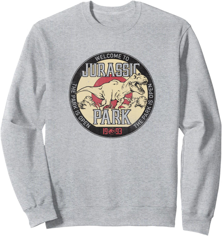 Jurassic Park T-Rex Welcome To The Park Circle Logo Sweatshirt