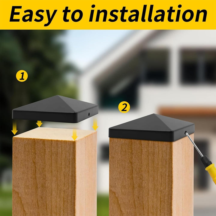 Pfostenkappen, 10 Stück Zaunpfahlkappe, Pfostenkappe, 10x10cm Zaun Pfosten Kappen, Zaunpfostenaufsät