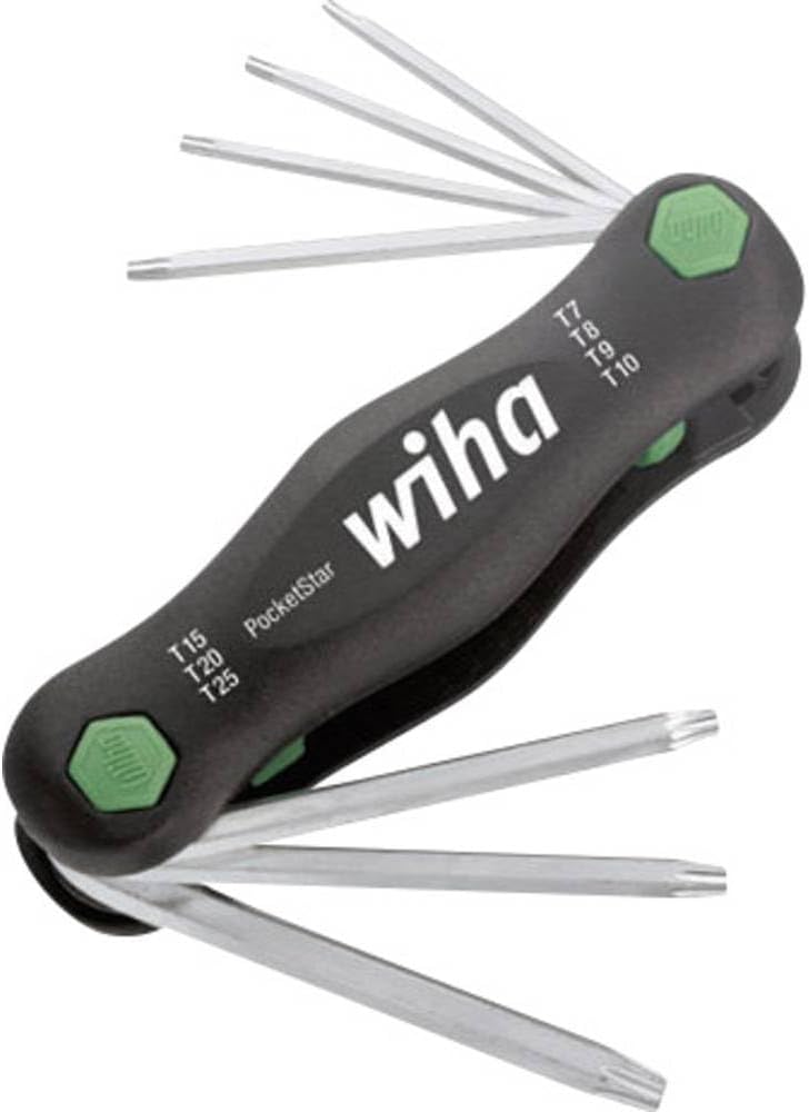 Wiha Multitool PocketStar® TORX 7-tlg., per Tastendruck schneller Zugriff, als Längs- und Quergriff