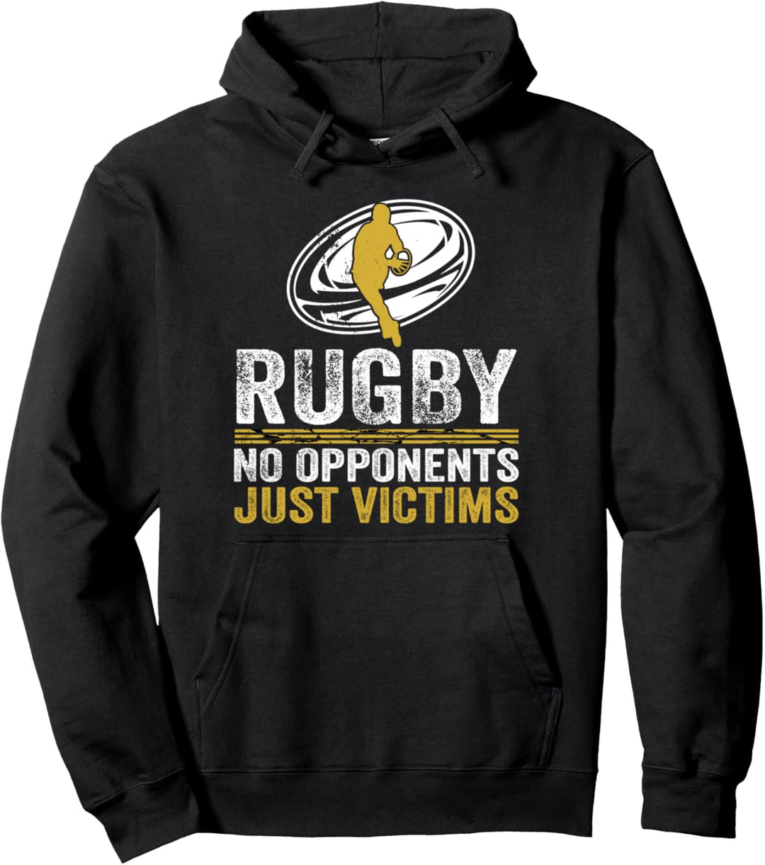 Rugbyspieler mit lustigem Rugby-Spruch Pullover Hoodie