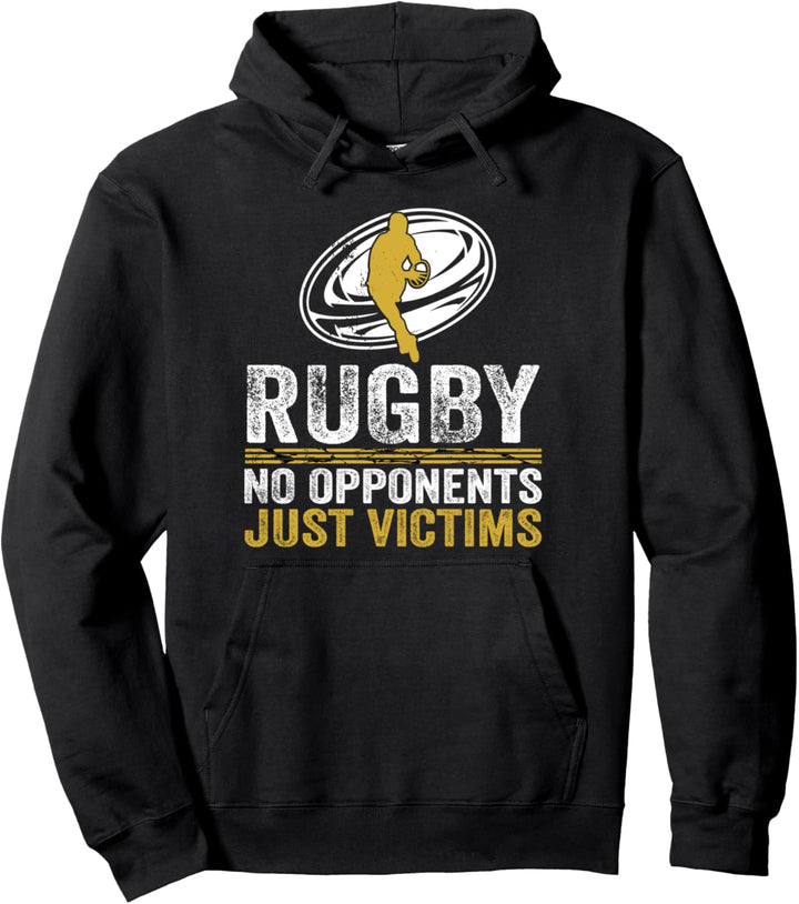 Rugbyspieler mit lustigem Rugby-Spruch Pullover Hoodie