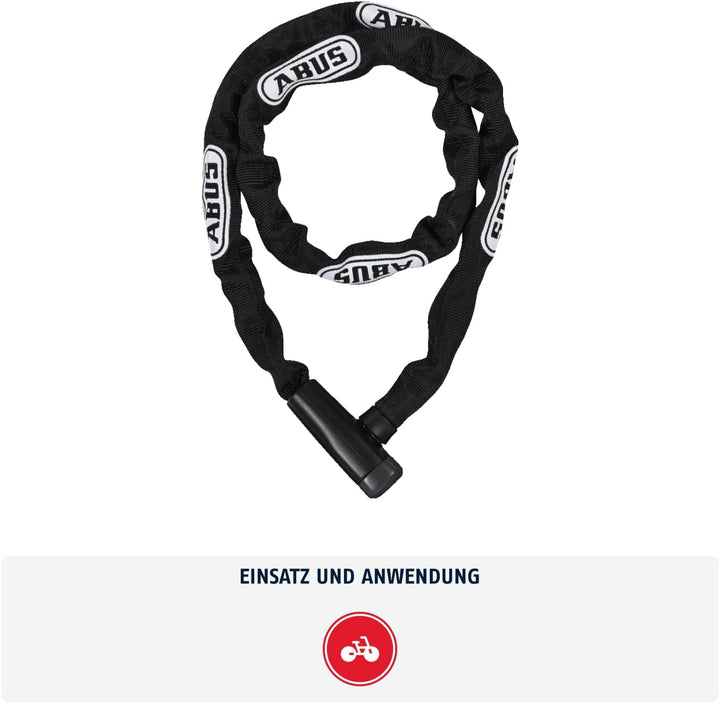 ABUS Kettenschloss Steel-O-Chain 5805K – Fahrradschloss aus Stahl – ABUS-Sicherheitslevel 5 Schwarz
