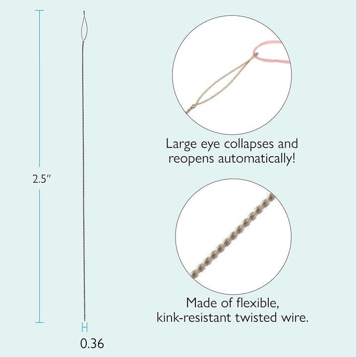 The Beadsmith Basic Elements Faltbare Augennadeln für Perlen Auffädeln - 6,3 cm lang - Flexibler ged