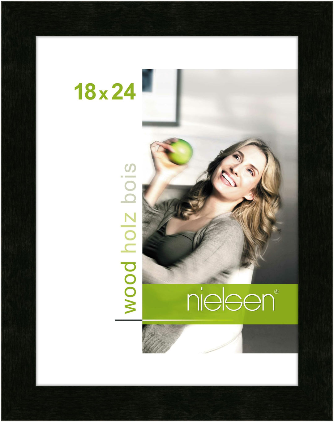nielsen Holz Bilderrahmen Essential, 18x24 cm, Schwarz Schwarz 18 x 24 cm, Schwarz 18 x 24 cm
