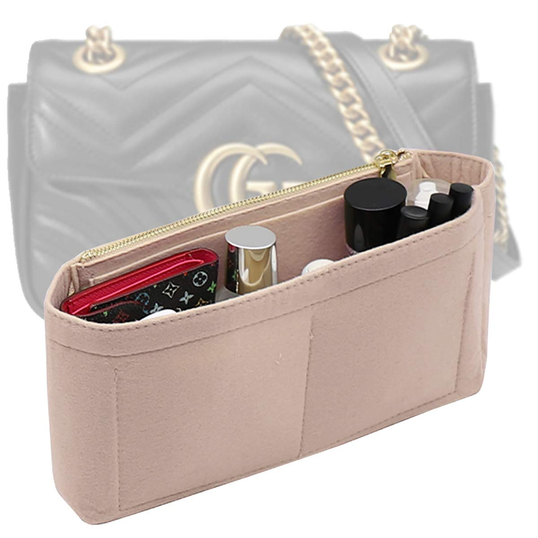 LEXSION Filzeinsatz mit ReiÃŸverschluss, kleine Handtasche Tote Shaper Einsatz für GG Marmont Matela