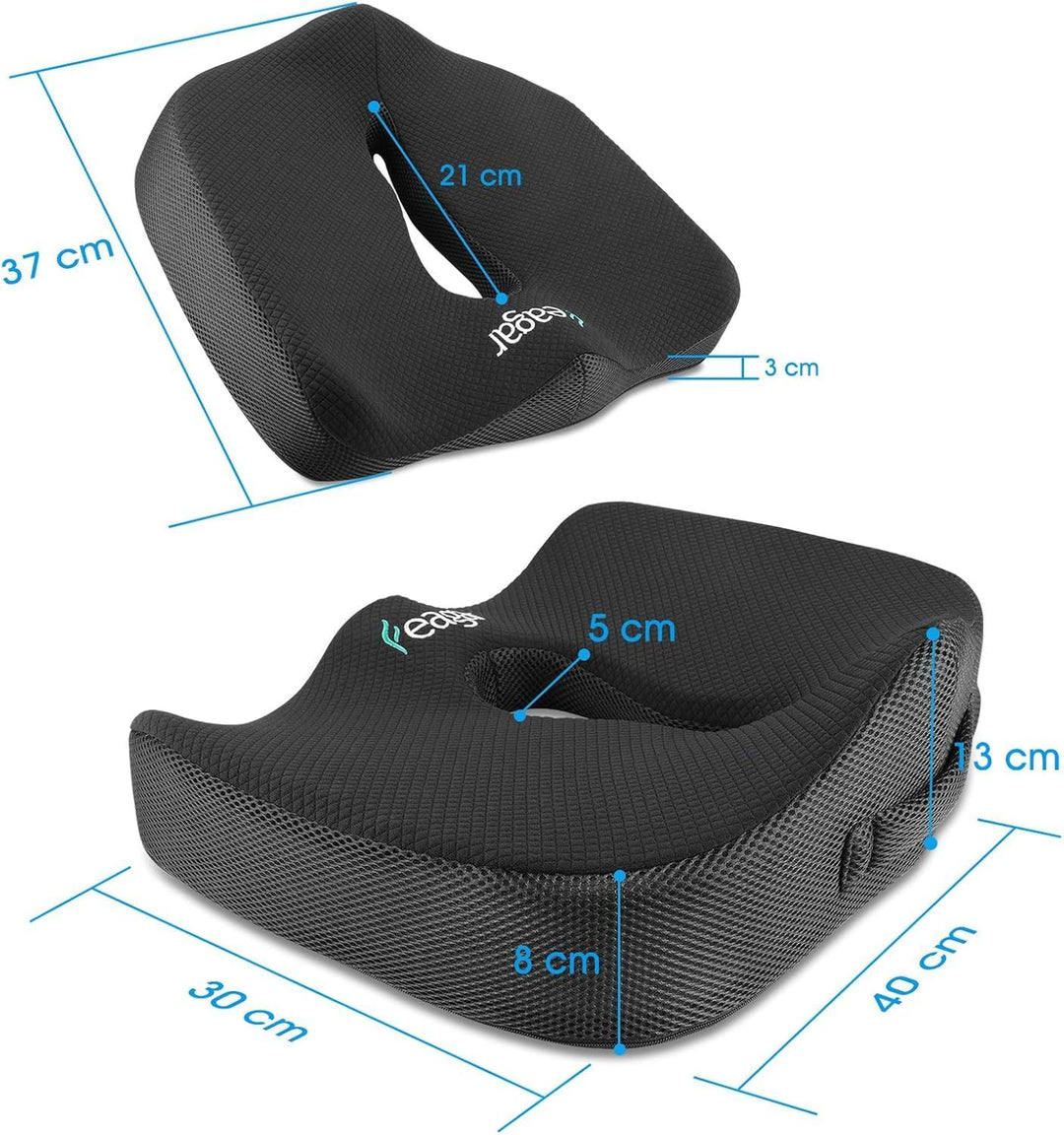 Feagar Sitzkissen, Orthopädisches Sitzkissen aus Memory Foam, Ergonomisches Sitzkissen für Bürostuhl