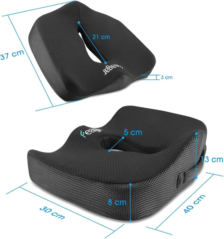 Feagar Sitzkissen, Orthopädisches Sitzkissen aus Memory Foam, Ergonomisches Sitzkissen für Bürostuhl