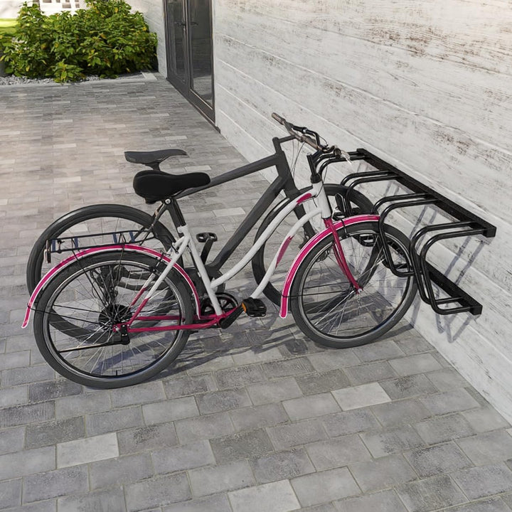 Froadp Fahrradständer Boden für 4 Fahrräder,Mehrfachständer für 30-65mm Reifenbreite, Galvanisierter