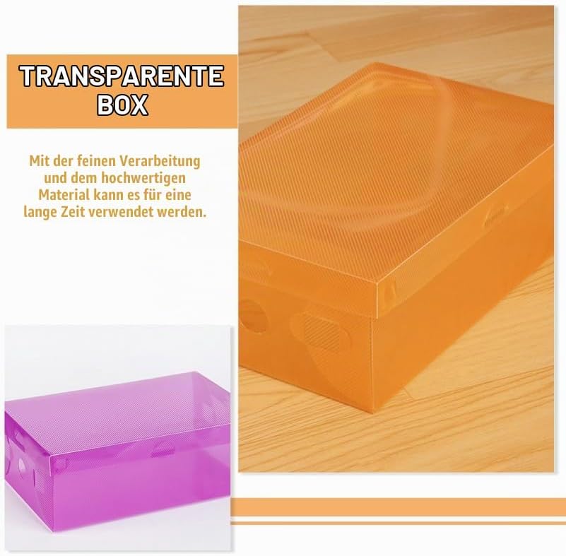 CLISPEED 7 StüCk Transparente Schuhboxen Aus Pp Kunststoff Faltbar Und Stapelbar Mit Flip-Deckel FüR