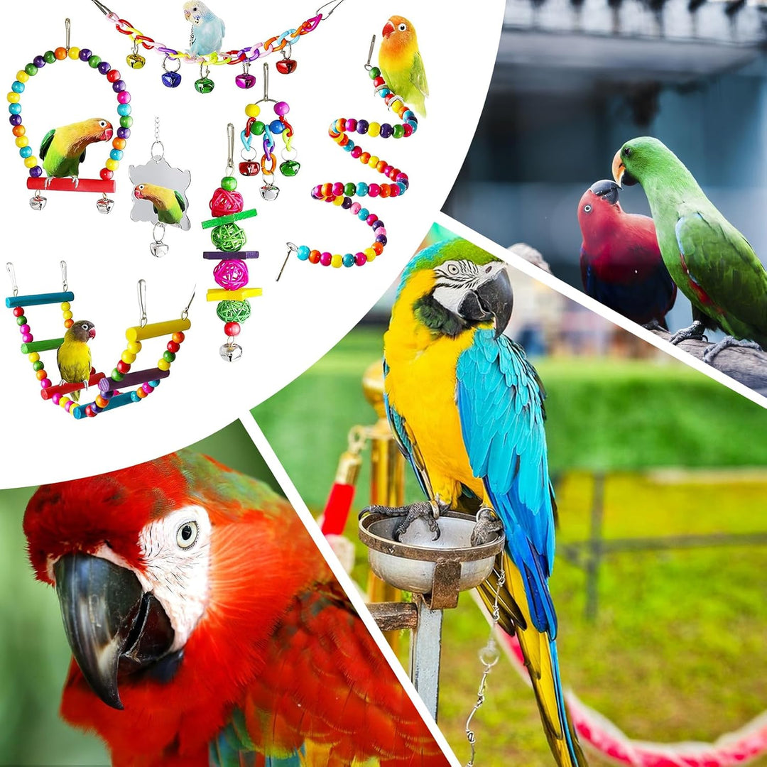 7 Stück Vogelspielzeug Vogelkäfig Spielzeug Papageienspielzeug Vogel Spielzeug Wellensittiche Kauspi