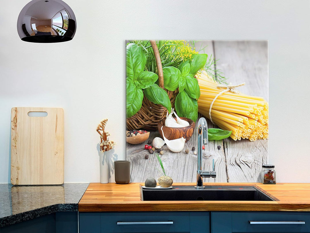 murando Spritzschutz Glas für Küche 60x60 cm Küchenrückwand Küchenspritzschutz Fliesenschutz Glasbil