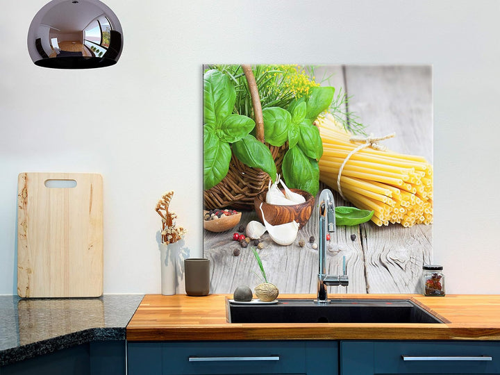 murando Spritzschutz Glas für Küche 60x60 cm Küchenrückwand Küchenspritzschutz Fliesenschutz Glasbil