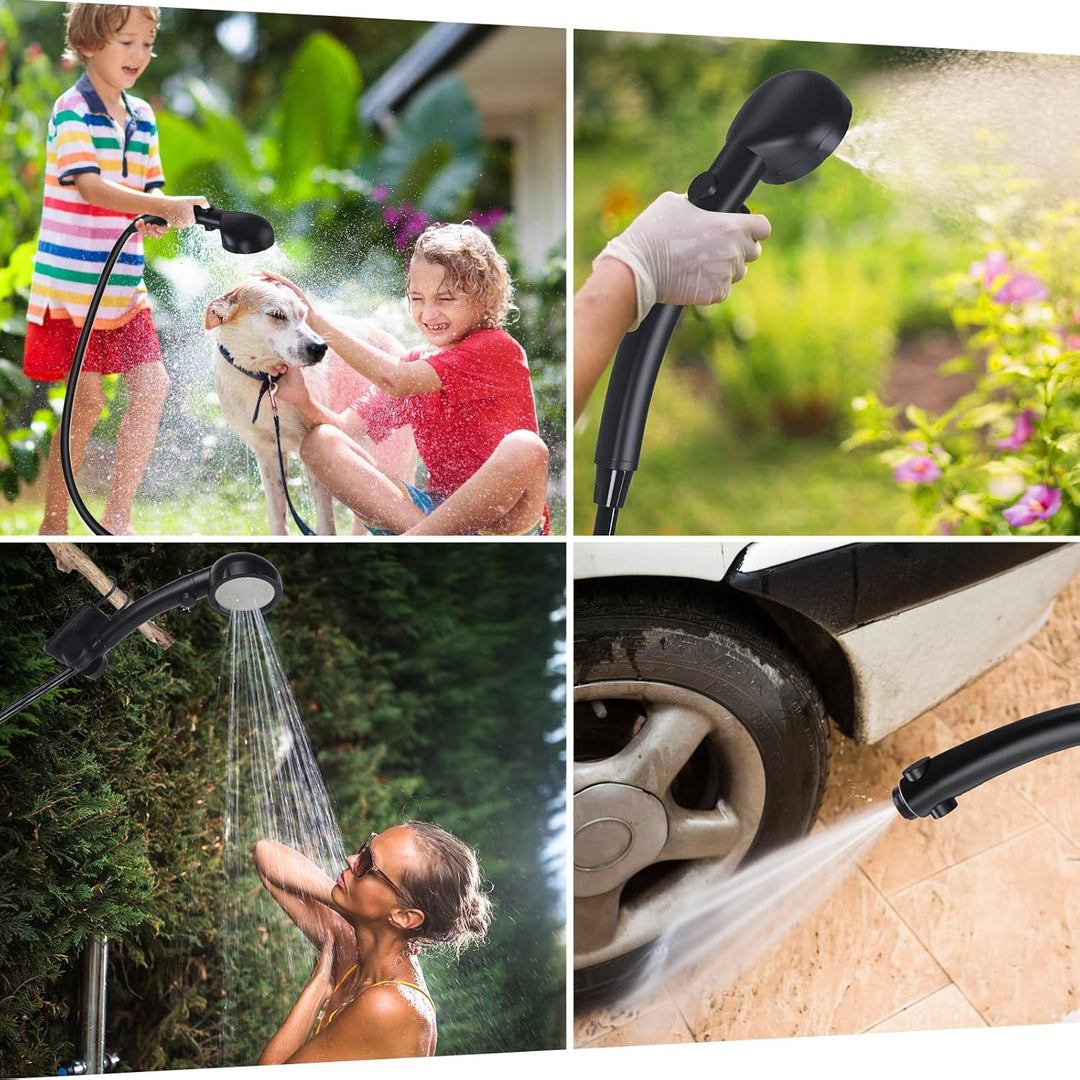 Spopal Campingdusche Tragbare, [6000mAh] Camping Dusche mit mit Pumpe und Temperaturanzeige, Camping