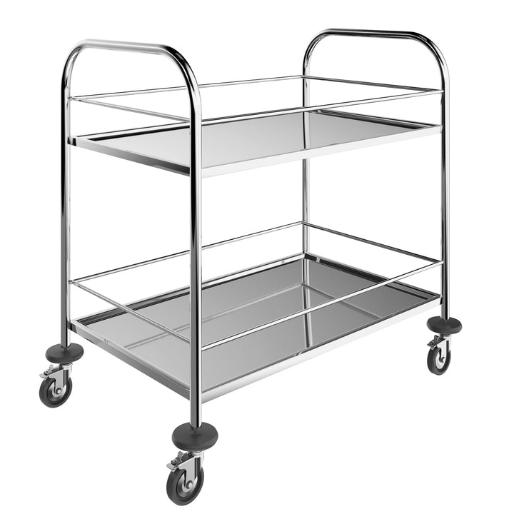 BLV Edelstahl Servierwagen Mit 4-Rad-Bremsen Rollen, servierwagen Edelstahl klein mit Schalldämmung