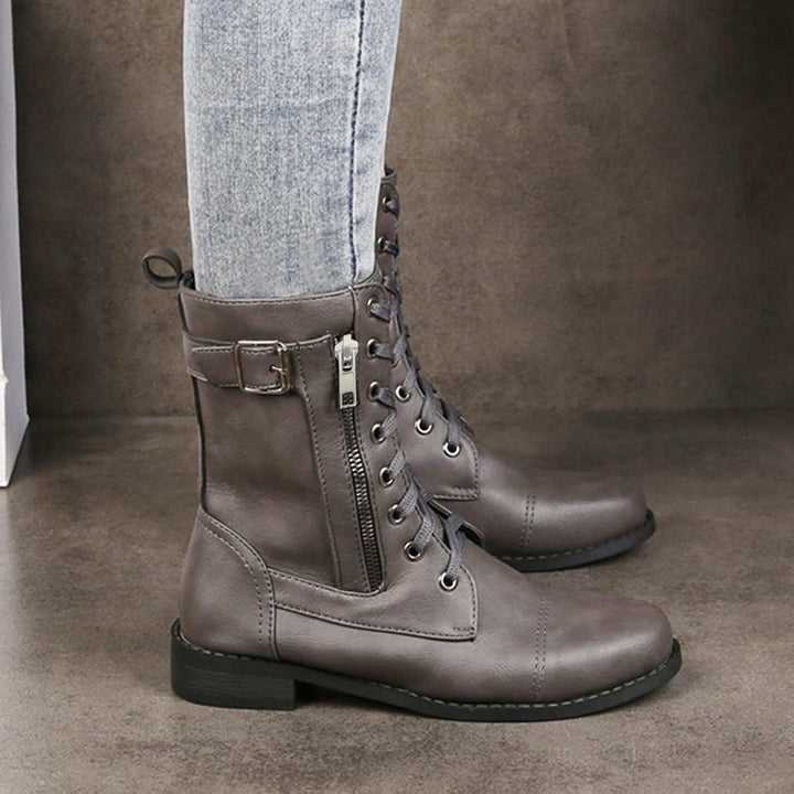 Schuhe Stiefel Ferse Stiefel Reissverschluss Motorrad Seitenstiefel Ritter Chunky Booties Stiefel fü