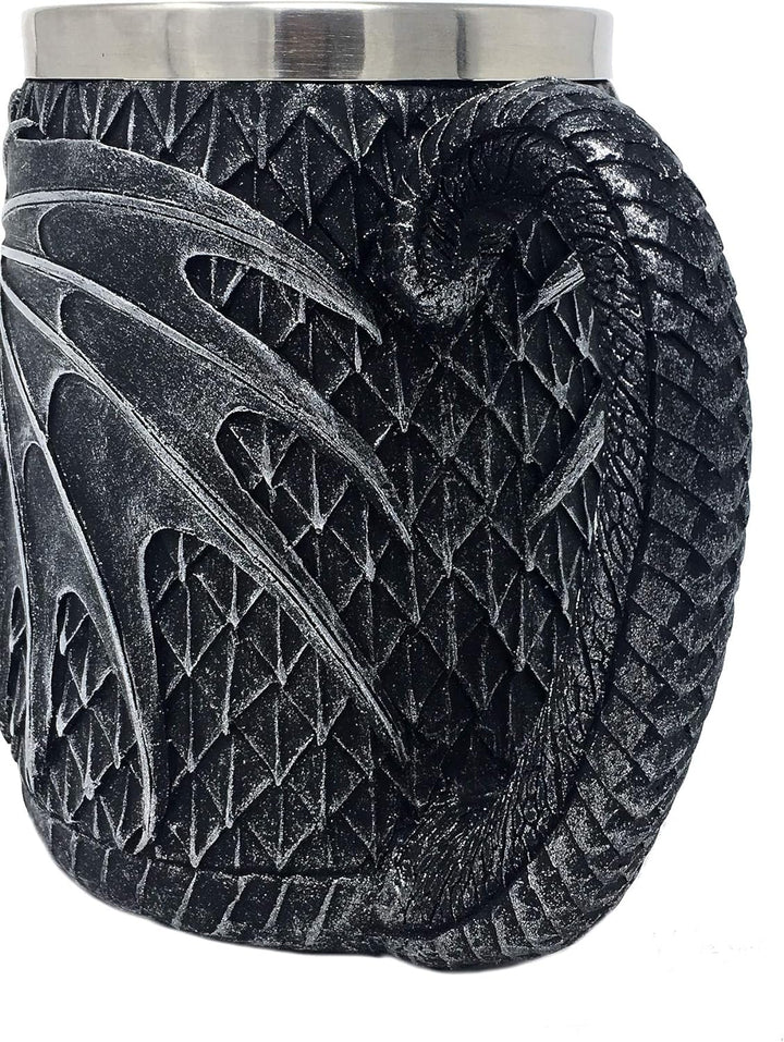 XL Drachenkrug mit 3D Drachengesicht - Kelch Trinkgefäss Deko Fantasy