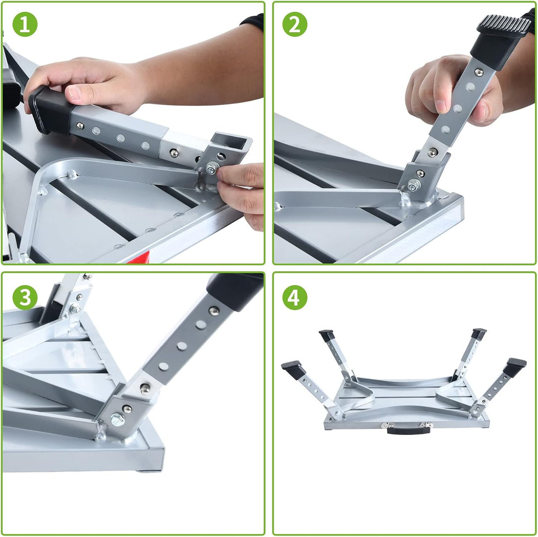 GARDTECH Wohnwagen Trittstufe, Aluminium Klapptritt Max Belastung 150 kg Höhenverstellbar für Carava